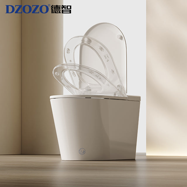 DZOZO S009 High Quality Semi Smart Toilet Automatic Flip Cover Intelligent WC Toilet
