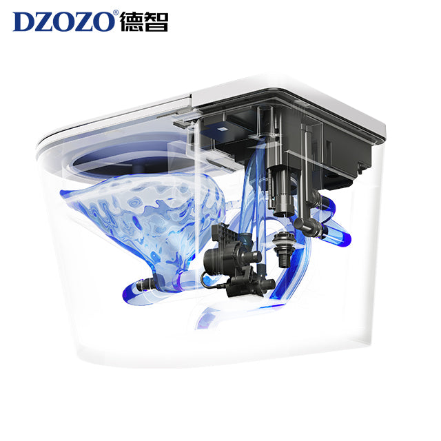 DZOZO S009 High Quality Semi Smart Toilet Automatic Flip Cover Intelligent WC Toilet