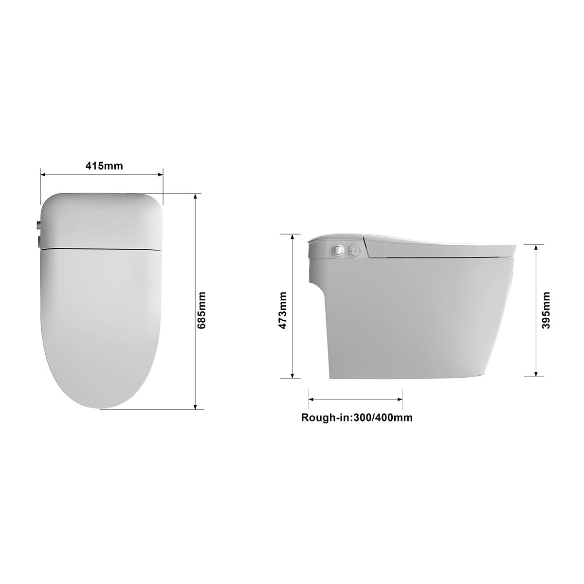 H8 minimalist floor-mounted non-electric smart toilet