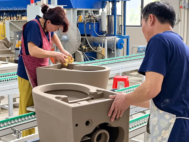 Smart toilet ceramic body manufacturing at the DZOZO factory