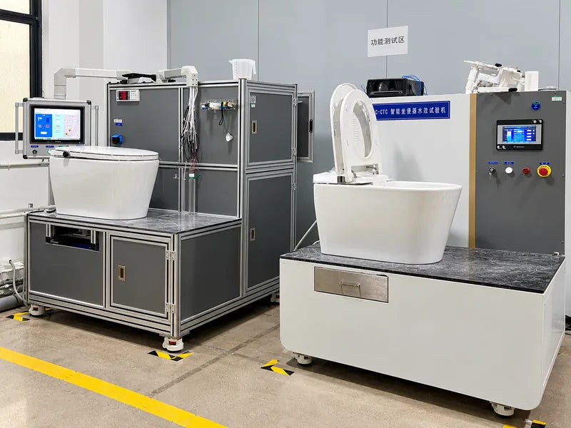Smart toilet flushing and drainage performance testing