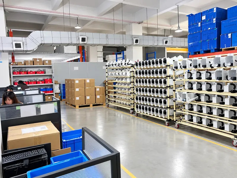 Incoming smart toilet components undergoing material inspection at the DZOZO factory