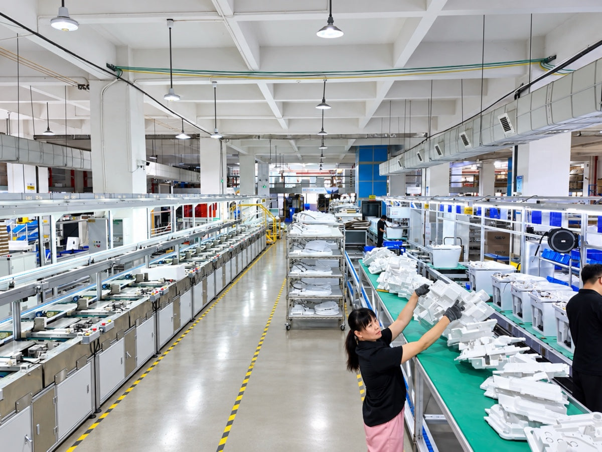 Smart toilet electronic module assembly and testing production line